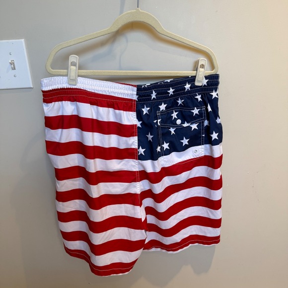 American Flag Swim Trunks Patriotic‎ USA Stars Stripes XL - Picture 3 of 4
